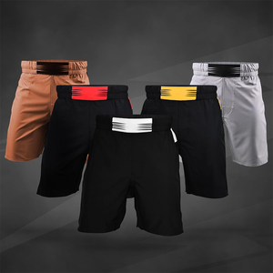 Nouveaux shorts MMA élégants 100% polyester, extensibles, respirants, séchage rapide, avec ceinture élastique, longueur genou, couleur grise pour hommes - Product Image 5