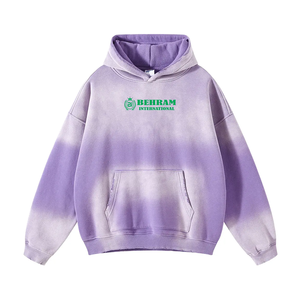 Vente en gros de sweats à capuche surdimensionnés pour femmes, tendance, 100% coton, doublés, imprimés, tricotés, effet délavé à l'acide, de la marque Behram International - Product Image 4