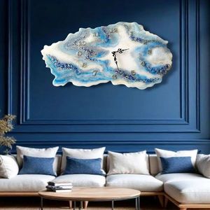 Luxury Handmade Resin Wall <b>Clock</b> Artistic Abstract Modern Silent Sweep <b>Movement</b> Needle for Home Office Living Room Unique - Product Image 5