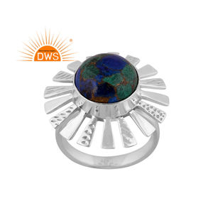 Dernières tendances Bague empilable Mojave en argent sterling oxydé Cuivre Azurite Malachite Bague empilable Fabricant de bijoux personnalisés - Product Image 1