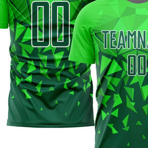 Uniformes de Fútbol Baratos con Diseño OEM a Precio de Fábrica al por Mayor, Impresión de Logotipo Personalizado, Uniformes de Fútbol de Poliéster Verde con Estampado de Loro - Product Image 5