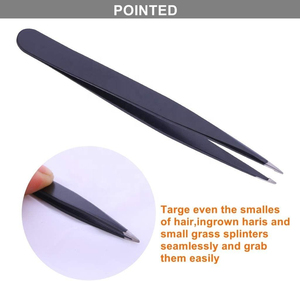 Precio al por mayor, etiqueta privada personalizada, profesional, puntiagudo, de acero inoxidable, ligero, reutilizable, pinzas para cejas, herramienta de belleza - Product Image 5