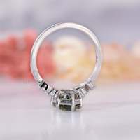 Bague de marquise hollandaise en diamant à la mode avec ensemble de bagues de mariage au design inspiré de la nature, bagues de fête de mariage fantaisie de couleur verte vive