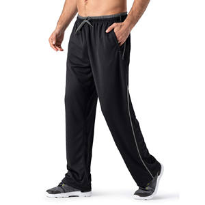 Pantalon de sport décontracté pour homme en coton 100% avec taille élastique mi-haute, coupe ample, pantalon de survêtement droit, pour l'extérieur, été, hiver - Product Image 1