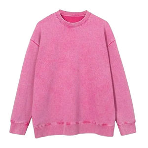 Sweat-shirts surdimensionnés pour hommes en coton 100% de haute qualité, personnalisés, effet délavé à l'acide, motif uni, effet délavé soleil - Product Image 2