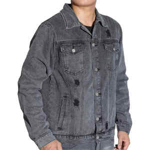 Hombres Plain Bulk Denim Jacket Ripped - Product Image 3