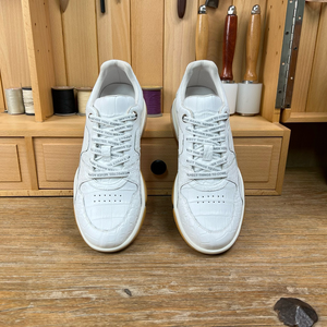 Men's for Leather Upper Casual Sports Shoes White Sneakers Lace-Up Closure Cushioning Rubber <b>Sole</b> Toe All Seasons Custom - Product Image 2