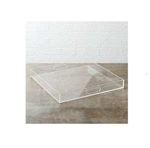 Plateau de service en acrylique blanc transparent avec poignées, support pour aliments, bonbons, collations, pour mariage, maison, hôtel, articles de décoration - Product Image 1
