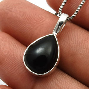 แฟชั่นทันสมัย2025อินเทรนด์ความต้องการสูงพลอยนิลสีดำธรรมชาติจี้สร้อยคอหรูหรา925เครื่องประดับเงินสเตอร์ลิงสำหรับเธอ - Product Image 4