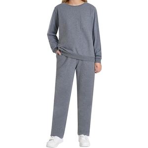 Conjunto Deportivo de Dos Piezas para Mujer, Talla Grande, con Capucha, Estampado, Transpirable, de Felpa Técnica, para Gimnasio, Fitness, Invierno - Product Image 1