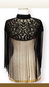 บราในตัวคอวียาวถึงพื้นประดับด้วยเลื่อมลูกปัดทรงตรงปักเลื่อมลายแนวเทศกาลสวยงาม - Product Image 5