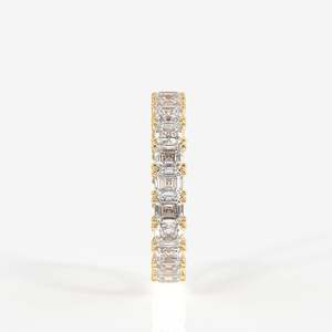 Asscher Cut Lab Grown Diamond Eternity Band 18K Gold <b>Ring</b> Premium Diamond <b>Rings</b> - Product Image 3