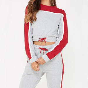 Conjunto de pantalones de chándal personalizados para mujer, ropa de otoño para mujer, Conjunto de sudadera con capucha, Top corto y pantalones, chándales, conjunto de ropa de salón informal de 3 piezas - Product Image 4