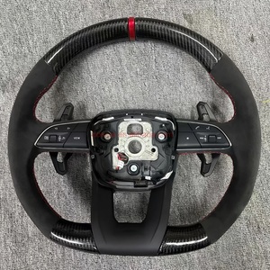 Meilleur <span class=keywords><strong>prix</strong></span> met à jour deux touches: volant en cuir perforé en fibre de carbone LED pour volant de voiture en fibre de carbone <span class=keywords><strong>audi</strong></span> A6 DOS - Product Image 2