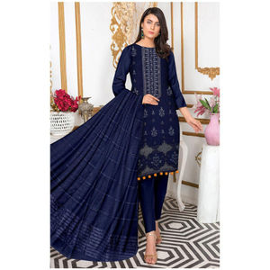 Robes décontractées de style boutique pakistanais de qualité supérieure du Pakistan robe de conception de broderie femmes grande taille à manches longues adultes - Product Image 6