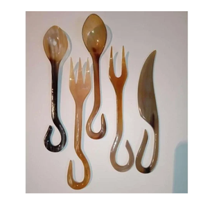 Cuillères en corne de buffle de haute qualité Ensemble de couverts en corne de boeuf écologique pour article décoratif d'hôtel à la maison - Product Image 5