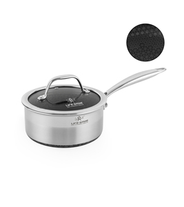 Casserole antiadhésive en acier inoxydable 18/10 de qualité supérieure avec couvercle et motif intérieur emboîtable - Product Image 1