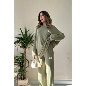 Ensemble pull et pantalon en velours côtelé respirant classique menthe, vente en gros - Product Image 4