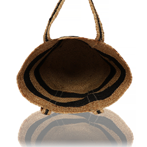 Straw Woven Beach Tote <b>Bag</b> Striped Pattern Large Capacity Top Handle Shopping <b>Bag</b> for Women Eco Friendly <b>Reusable</b> - Product Image 2