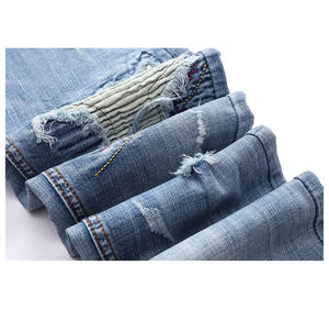 Jean déchiré en Denim pour homme, pantalon de motard de haute qualité, noir, déchiré, coupe crayon, Locomotive, fermeture éclair, pantalon Hip Hop - Product Image 5