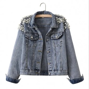 Manufacturer Custom Wholesale Vintage Denim <b>Jackets</b> Winter Fashion Collarless <b>Jackets</b> For Women denim <b>jacket</b> - Product Image 5