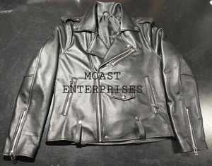 High Quality Customizable Cow Skin Leather Jacket Logo <b>Vintage</b> Style Denim Fabric Plain Dyed Zipper Winter OEM Service Available - Product Image 5