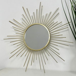 Modern Luxury Irregular Shaped Wall Decor Mirror Handmade Designer Metal <b>Frame</b> Brass Finish AK Handicrafts Home Latest Wall <b>Art</b> - Product Image 1