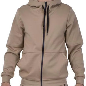 Survêtement zippé en molleton de coton Design moderne Vêtements de sport doux et confortables Tenue décontractée quotidienne - Product Image 1