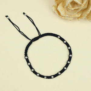 Nazakat Single Piece Silver Anklet Multi-Ball <b>Beaded</b> <b>Thread</b> Rhinestone Zircon Foot Jewelry Religious Pattern Mainly Made Metal - Product Image 4