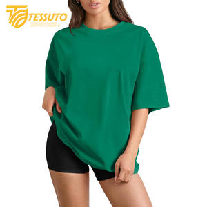 Camiseta básica de gran tamaño con logotipo de impresión personalizado de peso pesado Camiseta de algodón 100% de moda de talla grande de alta calidad para mujer - Product Image 4