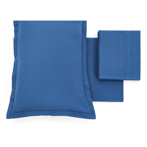 Ensembles de literie en satin à coutures ouvertes de fabrication italienne drap-housse en pur coton et 2 taies d'oreiller grises ensemble de couvertures personnalisables - Product Image 1