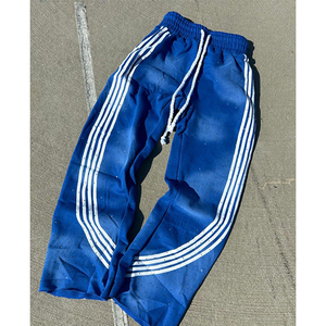 Pantalones Deportivos Casuales a Rayas Azules Personalizados, Pantalones Deportivos Elásticos de Cintura Media para Hombre, Ropa Deportiva de Poliéster, Proveedor de Pantalones Deportivos OEM - Product Image 1