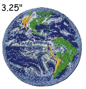 Dunia Planet Bumi Patch Bordir Setrika/Sew-On Alam Hadiah Bordiran