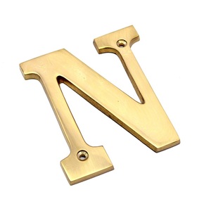 Nhà cửa Tấm Thư dấu hiệu kim loại số Brass letters handmade thanh lịch cổ điển cửa Bảng chữ cái nhôm & Brass đánh bóng - Product Image 6