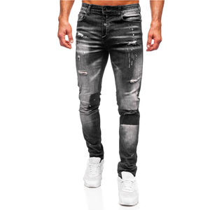 Classic mens <b>denim</b> pants straight fit <b>stretch</b> jeans casual mid waist durable cotton trousers for daily wear - Product Image 6