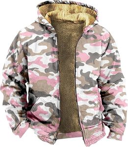 Sweat à capuche zippé pour homme Veste graphique doublée Sherpa d'hiver Cool Thermal Coat Tie Dye 100% Cotton Embroidered Outwear for Cold Time - Product Image 2