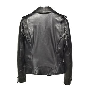 Chaqueta de Motocicleta de Invierno para Mujer, de Cuero Genuino, Bordada y Acolchada, Corte Ajustado, Estilo Biker - Product Image 6