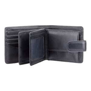 Venta al por mayor Vintage Bifold Tarjetero Cartera de cuero corto para los hombres Cierre de botón OEM disponible - Product Image 2