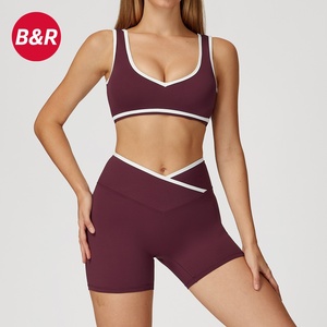 Ensemble de yoga gris pour femme, 2 pièces : Crop top à bretelles spaghetti et Legging taille haute respirant uni pleine longueur - Product Image 6