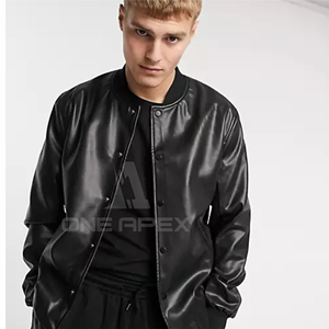 Chaqueta de cuero de piel de oveja para hombre, moda de calle alta, con cuello de pie, ropa de invierno, MOQ bajo, chaqueta para motocicleta, 2025 - Product Image 6