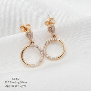 Ensemble de boucles d'oreilles de luxe en argent sterling 925 plaqué or rose bijoux en cristal léger-cadeau boucles d'oreilles en cristal en gros - Product Image 3