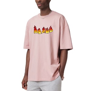 T-shirts personnalisés pour hommes, 100% coton, tricotés, personnalisables, poids lourd 200g, style streetwear oversize, imprimés - Product Image 1