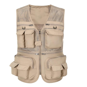 Gilet tactique à séchage rapide pour hommes, coupe-vent respirant, logo brodé, multi-poches pour la chasse, gilet de sécurité court - Product Image 5