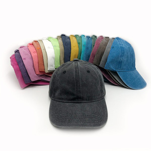 หมวกแก๊ปเบสบอลฟอกสีแบบ6แผงหมวกเบสบอลแบบนิ่มสไตล์วินเทจปรับแต่งโลโก้ได้ - Product Image 3