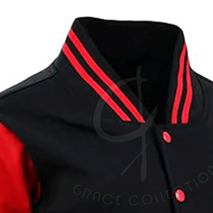 Chaqueta con letras universitarias de marca para mujer con manga a rayas, chaqueta personalizada de Pekín para mujer, diseño transpirable a la venta - Product Image 2