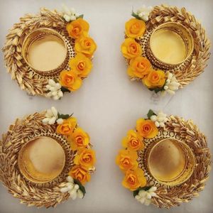 Support de fleurs de mariage en or pour la maison et les événements de mariage Taille personnalisée en matériau MDF Illuminez Diwali avec décor festif - Product Image 5