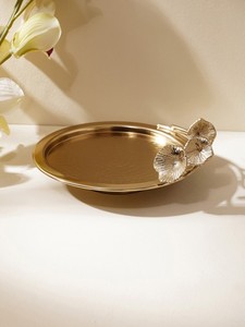 Hammered <b>Metal</b> Cake Stand with Floral <b>Border</b> For Wedding Birthday Party Decor in Wholesale Price - Product Image 2
