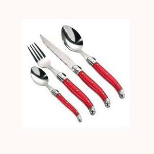 Ensemble de couverts en acier inoxydable pour restaurant, plaqué or avec poignée en perles blanches, couteaux et cuillères personnalisés en acier miroir - Product Image 3