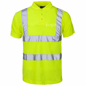 Camisetas Polo de seguridad reflectantes de alta visibilidad 100% con bolsillos y ropa de trabajo con cinta reflectante para hombres - Product Image 3