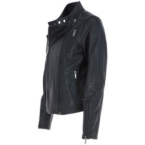 Nouvelle veste en cuir pour femmes Veste de style motard coupe régulière de haute qualité entièrement personnalisée avec deux poches zippées fonctionnelles élégantes - Product Image 2
